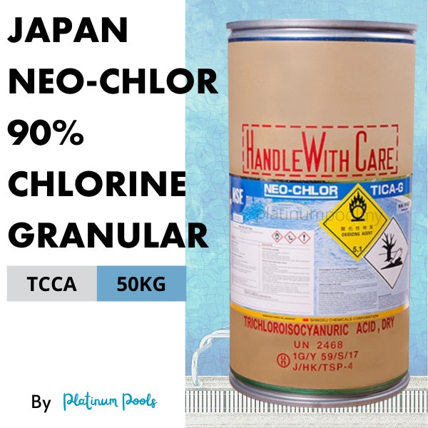 [READY STOCK] JAPAN NEO-CHLOR TCCA 90% GRANULAR CHLORINE KLORIN [50KG/DRUM]