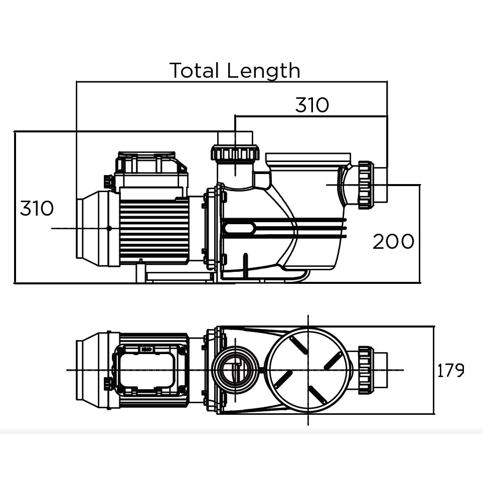 WATERCO SUPERTUF MK2 (SINGLE PHASE 220V-240V) SWIMMING POOL PUMP WITH PREMIUM EFFICIENCY STANDARD