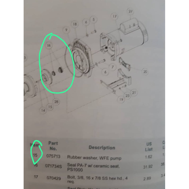 Pentair Whisperflo Mechanical Seal Only